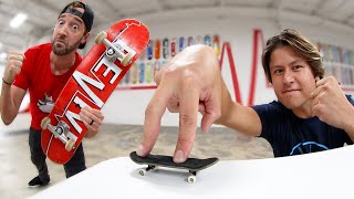 PRO FINGERBOARDER Vs REAL SKATEBOARDING Ft David Jones [upl. by Fauver]