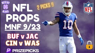 NFL  Week 3 MNF  9232024  NFL PLAYER PROPS  PrizePicks  Best Player Props [upl. by Samala]