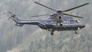 AutowrackAbtransport durch BundespolizeiHubschrauber [upl. by Onra]