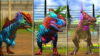 ALL HYBRID CARNIVORES UNLOCKED LEVEL 40  JURASSIC WORLD THE GAME [upl. by Bywoods]