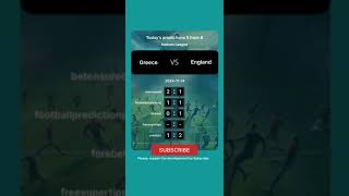 Greece vs England Today Prediction football predictions bettingtips [upl. by Ssalguod]