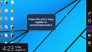 How to Disable your Windows 81 Charms Bar and use Keyboard Shortcut to ShowHide it [upl. by Maitund158]