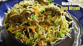 మష్రూమ్ ధం బిర్యానీ  Mushroom Dum Biryani in Telugu  Mushroom Biryani recipe by Vismai food [upl. by Schell]