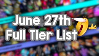 YBA FULL July 27th Tier List [upl. by Smailliw]