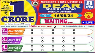 Dear seagull friday weekly lottery 8PM Date of draw 16082024 [upl. by Waine]