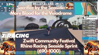 Zwift Community Festival  Rhino Racing  Seaside Sprint ZRS 6901000 [upl. by Fira665]