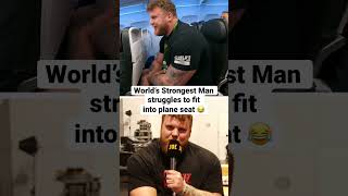 World’s Strongest Man has difficulty squeezing into plane seat  Tom Stoltman interview [upl. by Vanden]