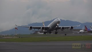 Iberia A340600 Despegue MROCSJO  Costa Rica [upl. by Airetnuhs]