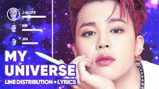 Coldplay X BTS  My Universe Lyrics Karaoke  Line Distribution [upl. by Couture230]