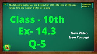 Ex 143 Q5 Class10  Statistics  Chapter 14 Class10 Math  NCERT CBSE  Green Board Classes [upl. by Eentirb]