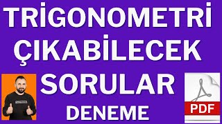 Trigonometri ÖSYMNİN SORABİLECEĞİ SORULAR DENEMESİ  10 SORU ayt trigonometri [upl. by Ahsinyar]