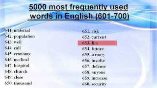 5000 most frequently used words in Еnglish 601700 [upl. by Prasad]