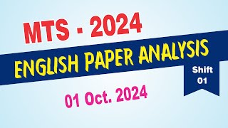 SSC MTS 01 october 2024 1st amp 2nd Shift English Analysis  01 october 2024 [upl. by Bidle]