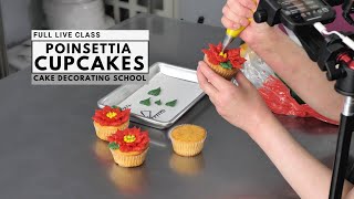 How to make lovely Poinsettia cupcakes Cake  Decorating For Beginners [upl. by Ahsekyw]