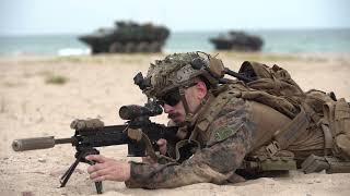 AMPHIBIOUS ASSAULT by US Marines on the beaches of Hwajinri ROK [upl. by Squier]