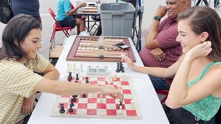 Botez Sisters Play Chess At Union Square [upl. by Roots]