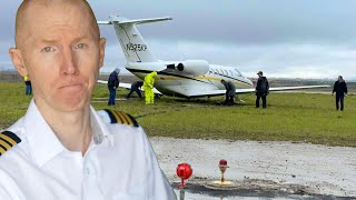 Celebritys Private Jet Skids Off Runway [upl. by Yobybab]