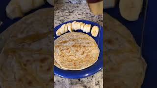 Paratha with banana yum usa dubai crepes banana breakfast [upl. by Delmar496]