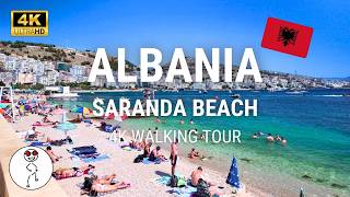 Walking Along Saranda Beach Front  Sarande Albanian Riviera Walking Tour 4K 60 FPS AL [upl. by Kerrin]