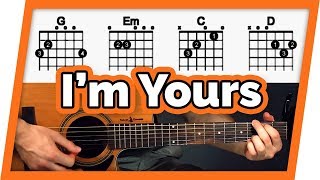 Im Yours Guitar Tutorial Jason Mraz Easy Chords Guitar Lesson [upl. by Loma]