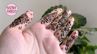 Simple Fingers Mehendi design 3  2024  Heena Vahid [upl. by Nairrot]