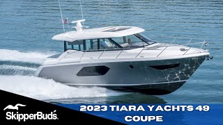 Walkthrough of the NEW 2023 Tiara Yachts 49 Coupe Yacht Tour SkipperBuds [upl. by Neeroc841]