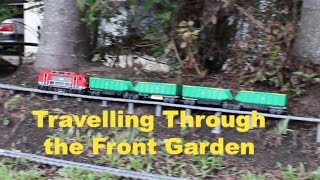 Lego Train Travelling through the Front Garden [upl. by Assilym]