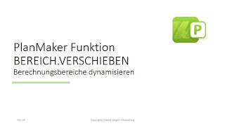 PlanMaker Funktion BEREICHVERSCHIEBEN [upl. by Holtorf]