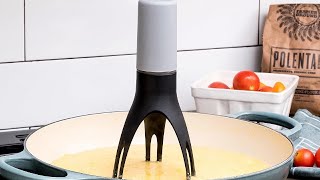 Automatic Pan Stirrer Demo  Our Culinary Team Tests Kitchen Gadgets [upl. by Hakaber]