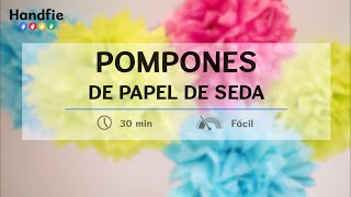 Cómo hacer pompones con papel de seda· Handfie DIY [upl. by Irwinn]