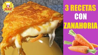 🥕 TENES ZANAHORIAS 🏆 3 RECETAS SALUDABLES Y RAPIDAS 🥕 TORTILLA 🥕 PIZZA DE ZANAHORIA 🥕 OMELETTE [upl. by Ard342]