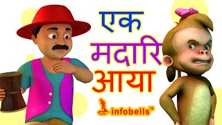 Ek Madari Aaya Hindi Rhymes for Children  The Monkey Song  Infobells [upl. by Eisoj172]