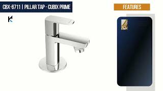 Quarter Turn Ceramic Cartridge Pillar Tap Faucet  Cubix Prime  Deck Mounted  cold water only [upl. by Nonohcle159]