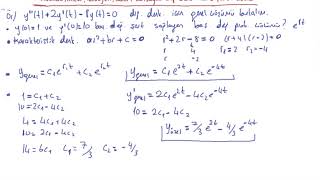 27 Diferansiyel Denklemler  2 basamak lineer homojen sabit katsayılı denk  Farklı kökler 2 [upl. by Ecnatsnok284]