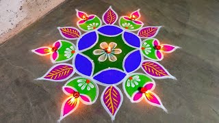 Diwali2023special kolam53Deepavali beautiful rangoli designsdiwali simple mugguluAmazingrangoli [upl. by Culosio]