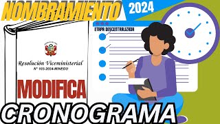 📘🔵MINEDU MODIFICA CRONOGRAMA NOMBRAMIENTO 2024 [upl. by Nahtanohj670]