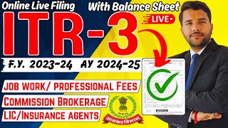 ITR 3 Online Live Filing For Business Income FY 2324 AY 2425 incometax itr3 [upl. by Lena]