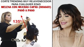 CORTE TRENDING MUY REJUVENECEDOR PARA CUALQUIER EDAD MELENA CON MUCHAS CAPAS PASO A PASO SHAGGY [upl. by Lesde]