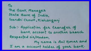 Application for transfer bank account to another branch  Account transfer application [upl. by Marek]