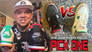 Air Jordan 4 Reimagined Bred VS Nike SB Pine Green Sneakers on Feet PICKONE sneakerhead [upl. by Dougy]