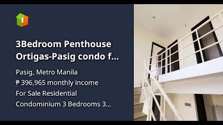 3Bedroom Penthouse OrtigasPasig condo for saleRent to own near C5EastwoodBGCMegamall [upl. by Certie]