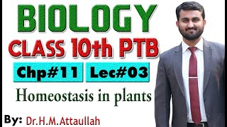 Homeostasis in plants  Chapter  11  Biology Class 10th Lec  3 [upl. by Hairim]