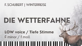 DIE WETTERFAHNE Schubert Winterreise Nr 2 Opus 89 Low Voice Piano Accompaniment [upl. by Sibby]