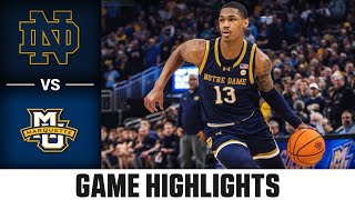 Notre Dame vs Marquette Game Highlights  202324 Mens Basketball [upl. by Udale159]