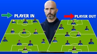 CHELSEA LINE UP PLAYERN IN amp PLAYER OUT UNDER ENZO MARESCA SEASON 202425 [upl. by Alek174]