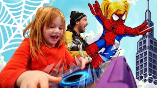 Adley plays SPiDER GiRL in Roblox to Rescue Dad Pirate Ship Battle game Adley’s App Review pt 1 [upl. by Anton487]