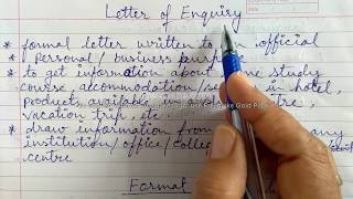 Letter of Enquiry for class 1012 CBSE  Format and a Sample Letter [upl. by Huppert]