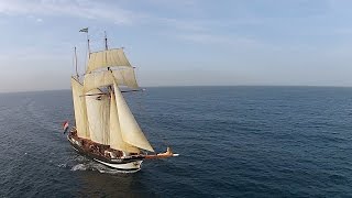 Tall ship Three Masted Top Sail Schooner Oosterschelde [upl. by Nnylyahs]