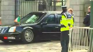 Obamas Limo getting Stuck Side View Slow Motion [upl. by Levania]