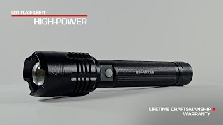 4000 Lumen High Power LED Rechargeable Flashlight with Phone Charger and Zoom OBSFL4 [upl. by Atihana]